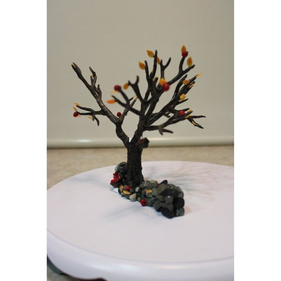 Dept 56 Village Accessory - Fieldstone Wall with Apple Tree - Picture 3 of 5